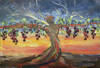 Grafted into the Living Vine, painting by Anna Barnhart, 2019