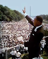 King's “I Have a Dream” speech, August 28, 1963, in Washington.