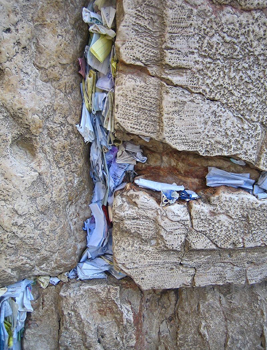 Prayer papers in the Western Wall.