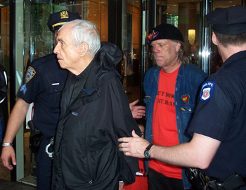 Berrigan arrested outside the US mission to the United Nations in 2006.