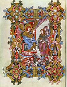 Three women at the tomb, Anglo-Norman illuminated mss, 10th-12th century.