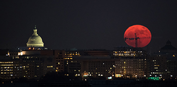 A Supermoon above Washington, DC on December 3, 2017.