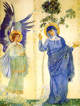 Annunciation by Mikhail Nesterov, c. 1911, Russia.