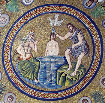 Arian Baptistry, Ravenna, 6th-century mosaic.