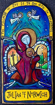 A print of Julian of Norwich from the original painting by Marcy Hall.