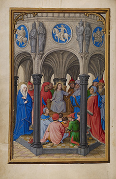 Simon Bening, The Dispute in the Temple, c. 1525–1530.