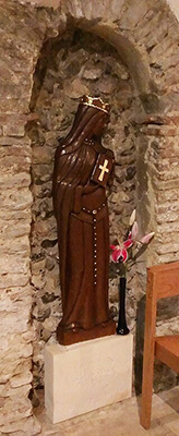 St. Bertha of Kent, Wooden Statue, South Wall of St. Martin’s Church, Canterbury.