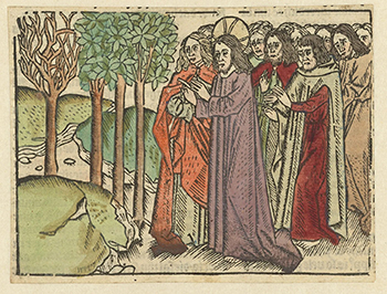 Withering of the Fig Tree, 13th century woodcut.