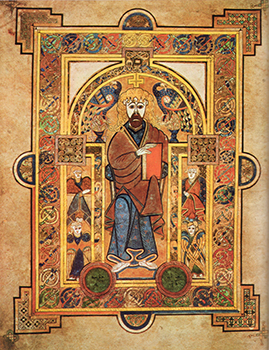 The Book of Kells, Christ Enthroned (8th c.).