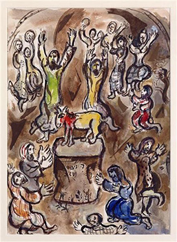 Marc Chagall, The Adoration of the Golden Calf (1966).