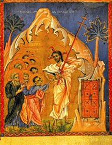 Armenian illuminated manuscript in the Malatia Gospel, Doubting Thomas, by Toros Roslin, 1268 AD.