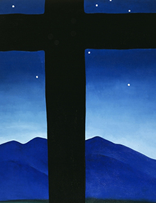 Georgia O&rsquo;Keeffe, Black Cross with Stars and Blue (1929).