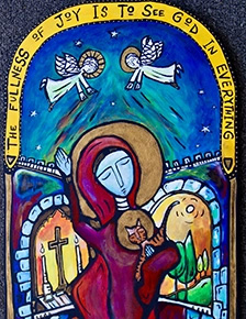 A print of Julian of Norwich from the original painting by Marcy Hall. 