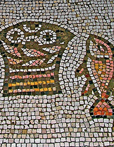 Church of the Multiplication, Loaves and Fishes Mosaic (circa 4th c.).